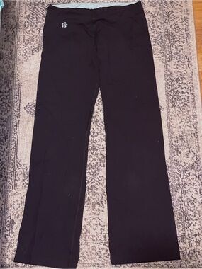 Flared low rise Y2K black yoga pants